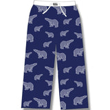 Women's Pyjamas Pants/ Pyjama Bottoms sleepwear. Navy Allover Polar Bear 