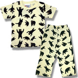 Kids Pyjamas Set. Natural/Black Bear/ Short sleeve 