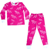 Kids Pyjamas Set. Fushia allover moose / Long sleeve