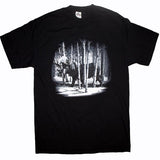 Youth T-Shirt with Quadratone/Animal Designs / Black Moose in the Wood 