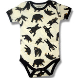 Newborn, Babies Floppy Allover black bear Onesie, unisex Bodysuits -