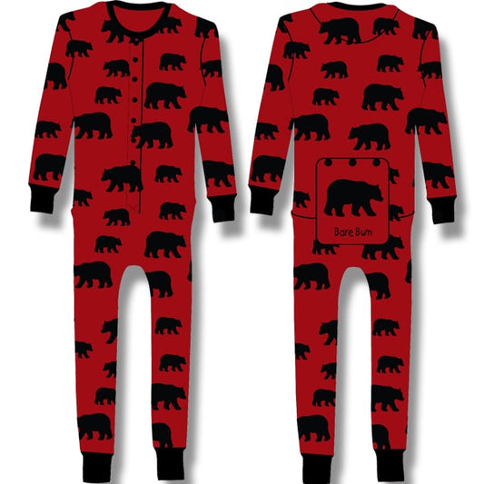 Kids Pyjamas One-Piece Allover Print/RED ALLOVER BEAR