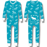 Kids Pyjamas One-Piece Allover Print/TURQUOISE ALLOVER MOOSE