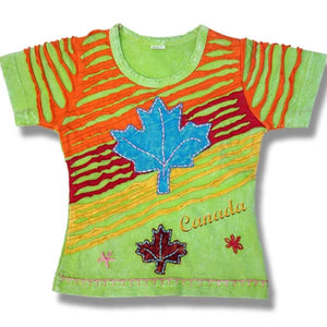 Nepal Fashion Cotton T-shirt for kids / Lime Green with Canada