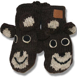  Wool Animal Mittens for Kids / Moose Brown Background
