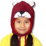 Wool Animal Head Tuques/Hats for Kids. Red Fox