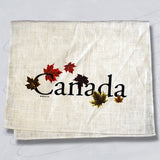 Tea Towels size 16"x 28" with prints. Natural Canada Maple Leaf