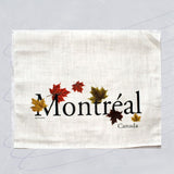 Tea Towels size 16"x 28" with prints. Natural Montreal Maple Leaf