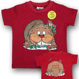 Kids Floppy T-shirt. Red / Beaver