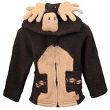 100% Wool Jacket with Zip-Off Hood for Kids, fleece lining. Handmade in Nepal.