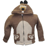 Wool Jacket with Zip-Off Hood for Kids / Comic Beaver 
