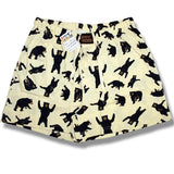 Women's Boxer Shorts / Pyjama Shorts / Natural / Black Bear