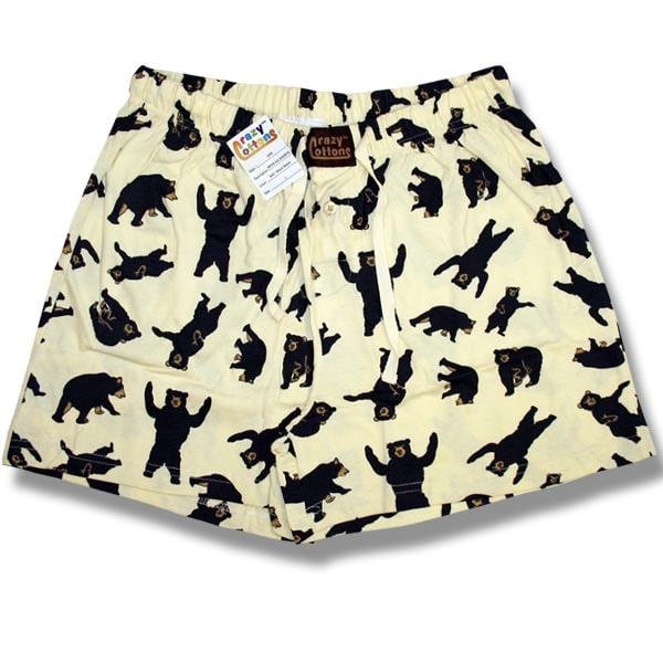 Men's Boxers Shorts. Natural /Black Bears