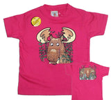 Kids Floppy T-shirt. Hot Pink / Moose